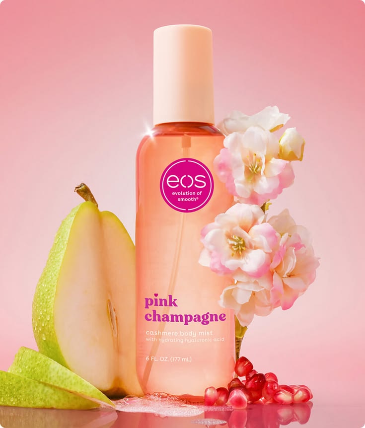 EOS Cashmere Body Mist- Pink Champagne, Body Spray for Women, 6 fl oz