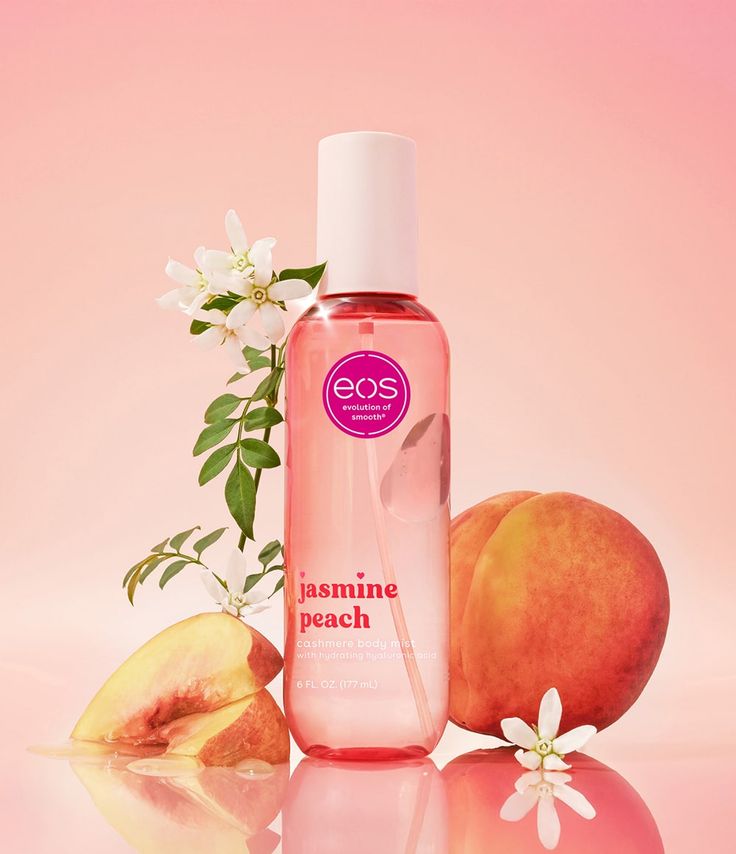 EOS Cashmere Body Mist, Jasmine Peach, Body Spray for Women, Hair Mist, Floral Perfume, Moisturizing, Hyaluronic Acid, Glycerin, Vegan, Cruelty-free, 6 fl oz